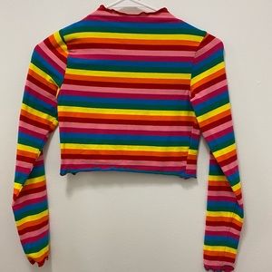 RAINBOW LONG SLEEVE CROP TOP